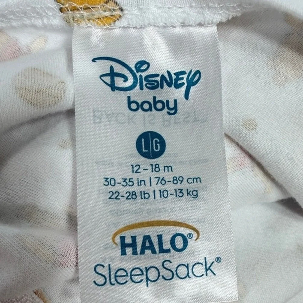 Disney Baby HALO SleepSack Winnie the Pooh Wearable Blanket White 12-18M Zip